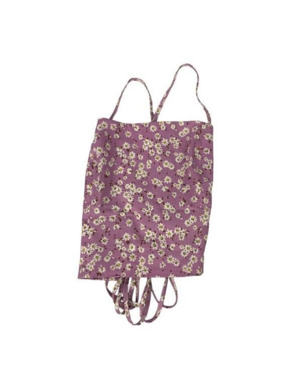 Zara Purple Daisy Lace-Up Camisole Womens S Floral Print Spaghetti Straps Top